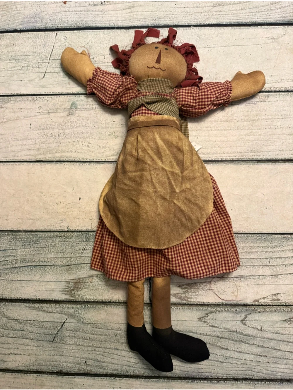 Primitive Raggedy Ann soft plush doll. Home decor/ Collector collection - Picture 2 of 9